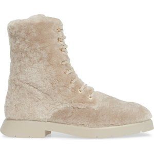 $750 Stuart Weitzman McKenzee Genuine Shearling Combat Boot NATURAL 8.5 (SE13)